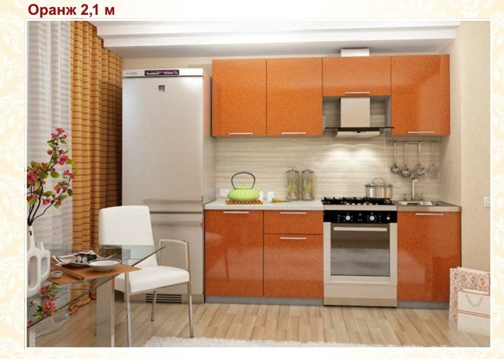 Оранжевая кухня Сапер-Мебель в Лунинце. Купить кухню недорого. Каталог Цены Скидки